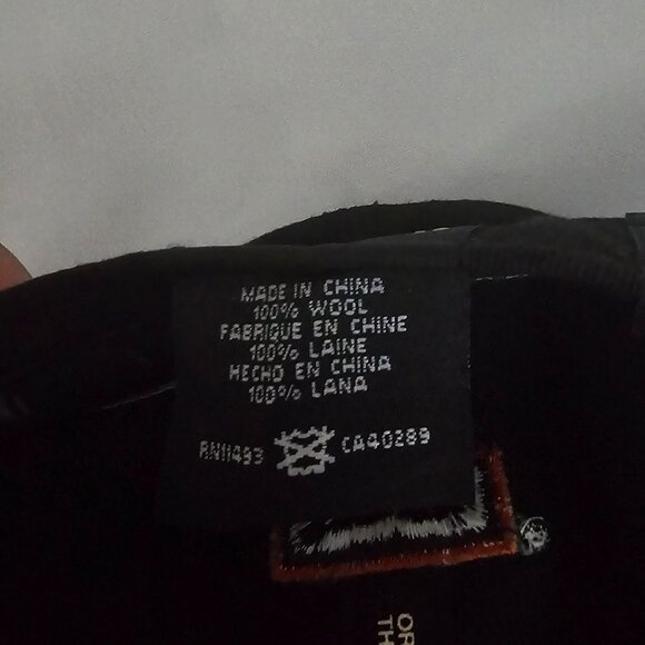 New Era Fits Black With Gray And Orange Swirl Embroidered Design Cap Size 7 3/8 - Picture 9 of 10